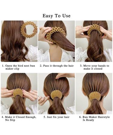 Buy 7pcs Lazy Bird's Nest Hair Clips | Expandable Bun Maker & Velvet Hair Accessories for Women & Girls - International Shipping Available - Buy Online on GoSupps.com