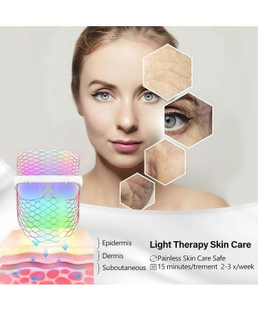 Aikertec 7 Colors LED Face Mask Light Therapy - Red & Blue Light Therapy for Lightweight Home Skin Care - Buy Online on GoSupps.com
