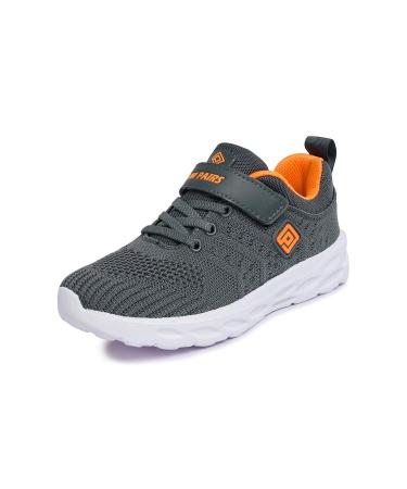 DREAM PAIRS Boys Girls Lightweight Tennis Running Shoes Athletic Sneakers 2 Little Kid Grey/Orange