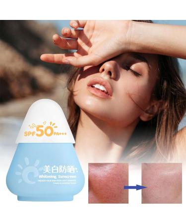 Travel Sunscreen 60g Waterproof Sweat-proof whitening Sunscreen Facial Sunscreen SPF 50 PA+++ Vacation Sunscreen Gentle refreshing Matte Finish Long-lasting Makeup Oily Skin Sunscreen For Summer Beach cedar blue bottle - Buy Online on GoSupps.com