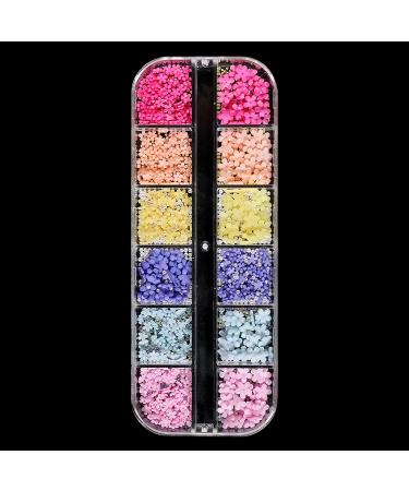12 Grids 3D Resin Flower Nail Parts Decoration Mixed Steel Beads Gems Charms Nail Supplies Professional Nail Accessories Flower Nail Art Charms - Buy Online on GoSupps.com