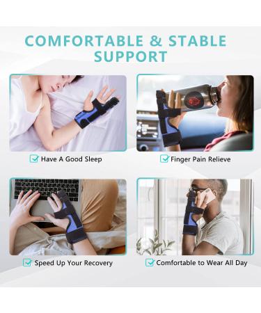 Fibee Boxer Fracture Splint - Adjustable Pinky Finger Brace for 4th/5th Finger - Metacarpal Support for Arthritis, Fractures, Mallet Finger - S/M Size - Buy Online on GoSupps.com