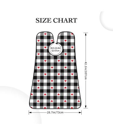 Plaid Heart Beard Bib - Valentine's Day Grooming Cloth Non-Stick Beard Hair Catcher & Salon Apron for Men | Perfect Gifts - Buy Online on GoSupps.com