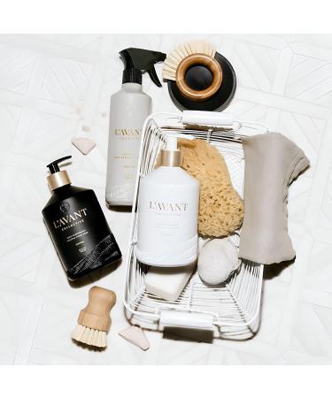 L AVANT Collective Luxury Home Essentials Bundle | High-Performing Dish Soap Hand Soap Multipurpose Cleaner Scrub Brush Lucite Tray | Eco-Friendly Fresh Linen - Buy Online on GoSupps.com
