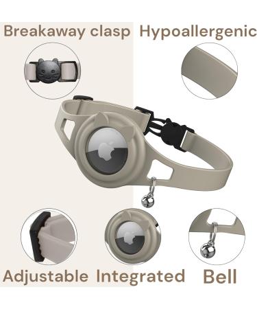 Hypoallergenic Apple Airtag cat collar Cat Tracker collar. Cat tracker GPS collar for small cats. Pet tracker for cats. Cat collar airtag GPS tracker for cats. Neutral Grey - Buy Online on GoSupps.com