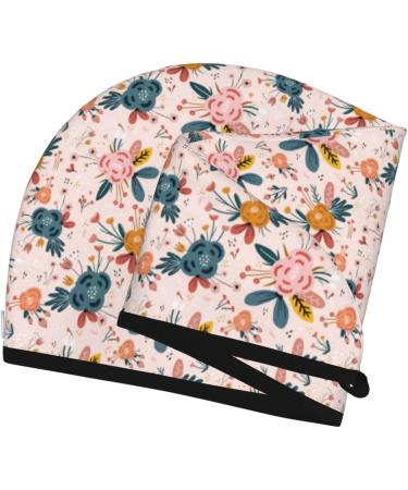 Floral Rose Microfiber Hair Towel - Soft & Super Absorbent Quick Dry Wrap for Long Curly & Thick Hair - Buy Online on GoSupps.com