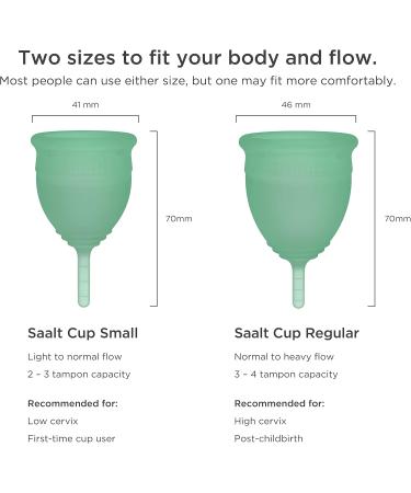 Saalt Twin Pack - Reusable Medical-Grade Silicone Period Cups | Soft & Original Firmness (Small) | Wear for 12 Hours - Eco-Friendly Menstrual Solution - Buy Online on GoSupps.com