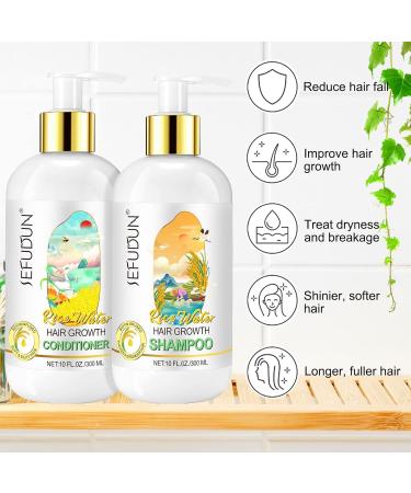 Rice Water Growth Shampoo & Conditioner - Biotin Caffeine Rosemary for Hair Loss - Sulfate-Free Formula for Men & Women - Boost Hair Growth - Buy Online on GoSupps.com