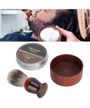 Premium Shaving Brush & Beard Care Set - Wooden Bowl Soap & Mustache Tool for Men - Buy Online on GoSupps.com