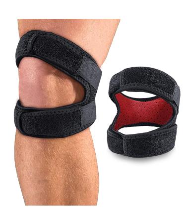 Patellar Tendon Support Strap Adjustable Knee Brace Knee Joint Support for Men and Women for Running Arthritis Jumper Tennis Injury Recovery (Pack of 2) - Buy Online on GoSupps.com