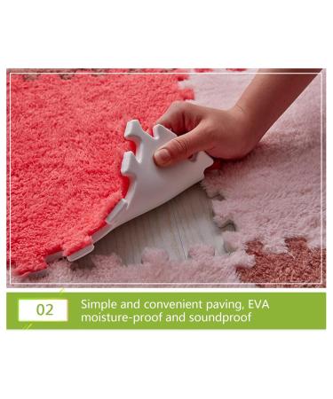 Buy Plush Puzzle Foam Floor Mats - Washable Soft Rugs for Playroom & Exercise - Purple & Light Blue - Buy Online on GoSupps.com
