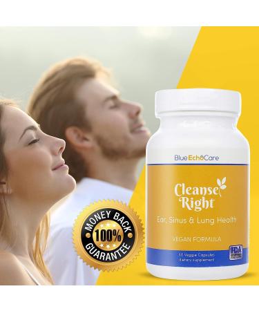 Cleanse Right Ear Sinus and Lung Health Capsules - Allergy & Asthma Relief - Vegan & Gluten Free - Non-Drowsy Formula with Bromelain, Boswellia, and Quercetin - Made in USA - Buy Online on GoSupps.com