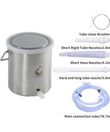 TopQuaFocus Stainless Steel Enema Bucket Kit - Reusable Colon Cleansing Solution for Coffee & Water - 2 Qt Organic Home Enemas - Buy Online on GoSupps.com