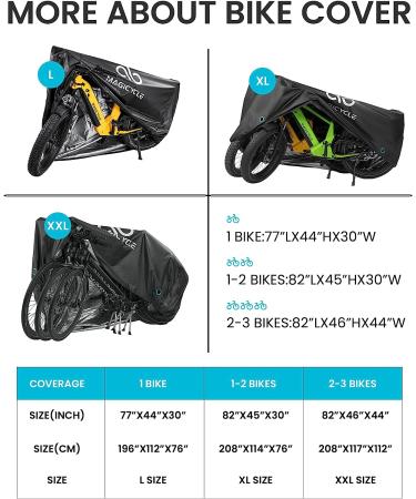 Magicycle XL Bike Cover - Waterproof Outdoor Bicycle Cover for 1 or 2 Bikes - Rain, Sun, UV, Dust, Wind Proof - with Lock Hole - Mountain, Road, Electric Bike - Buy Online on GoSupps.com