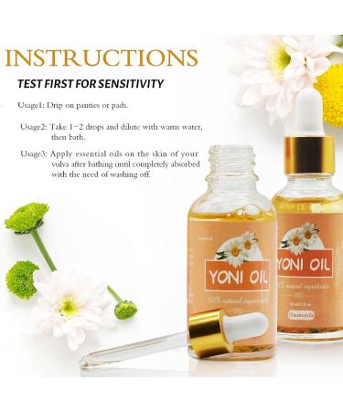 2 PCS Organic Yoni Essential Oil for Women - pH Balance, Odor Elimination & Vaginal Care - 100% Natural Serum with Chamomile - 1 fl oz - Buy Online on GoSupps.com