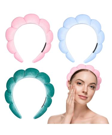 mannolck Spa Headband Headbands for Women 3 Pack Makeup Headbands for Face Washing Yoga Makeup Removal Shower Skincare