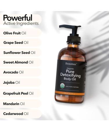 Pure Detoxifying Body Oil - USDA Organic 240ml | Best Natural Body Oil for Radiant Skin - Buy Online on GoSupps.com