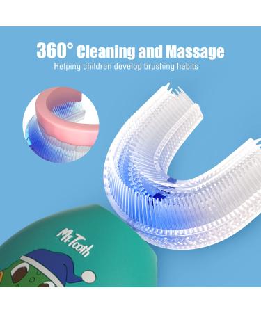 NOHOO U Shape Kids Electric Toothbrush | Rechargeable Ultrasonic Toothbrush for Toddlers | Waterproof | 3 Modes | Green - Buy Online on GoSupps.com