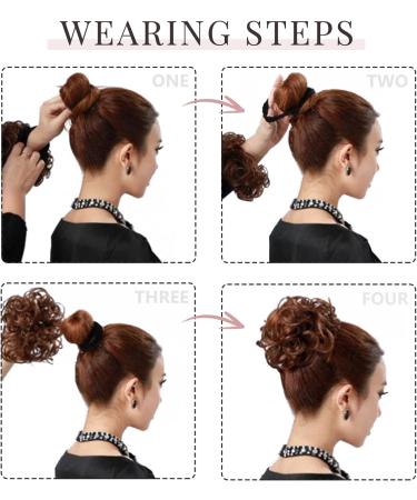 Women's Messy Bun Hair Piece Scrunchies - Light Brown to Ash Blonde 55g - Buy Online on GoSupps.com