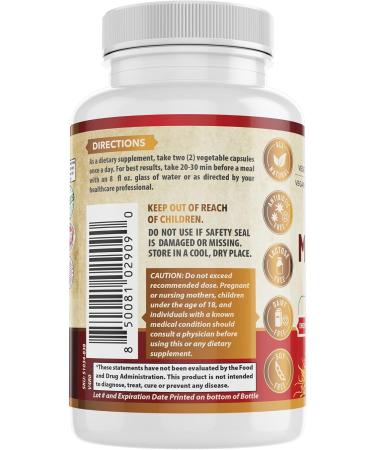 WHOLE WORLD WELLNESS All Natural Mushroom Complex 10 in 1 | Daily Immune & Energy Support | Lions Mane, Chaga, Resihi | Gluten Free, Dairy Free, Soy Free | 60 Capsules | Made in The USA. - Buy Online on GoSupps.com