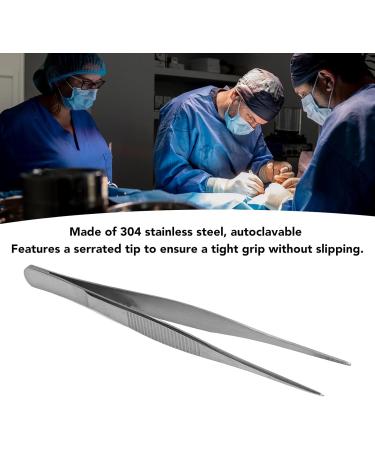 High-Precision Stainless Steel 304 Laboratory Tweezers | Toothed Autoclavable | Ideal for Straight Lace and Fine Work - Buy Online on GoSupps.com