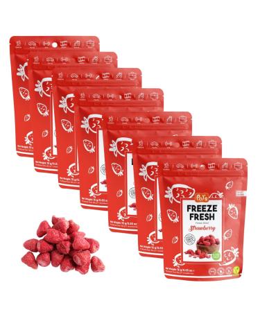 POL'S POL'S FREEZE FRESH Pack of 7 freeze-dried strawberries 100% whole strawberries no added sugar vegan lactose-free gluten-free 7 x 15g