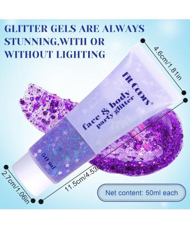 Purple Body Glitter Gel - 50ml Festival Makeup & Accessory for Parties | Glitzer Face Nails & Lips - Buy Online on GoSupps.com