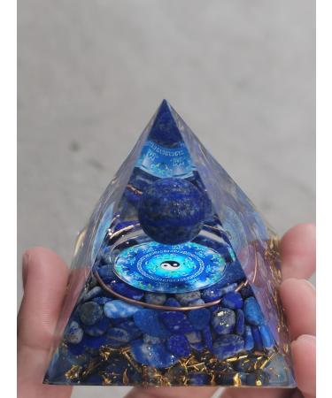 Ycyngcheng Moonstone & Lapis Lazuli Orgone Crystal Pyramid 6CM - Energy Tower for Reiki Chakra Healing and Nature Jewelry - Buy Online on GoSupps.com
