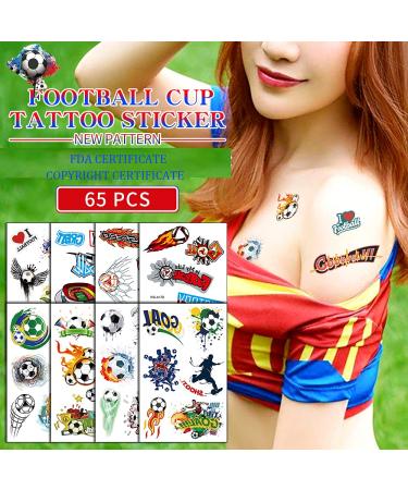 100pcs Temporary Soccer Tattoos | Waterproof Body Art Stickers for Fans & Events | Party Favors & Prizes for Boys, Girls, Men, Women - Buy Online on GoSupps.com