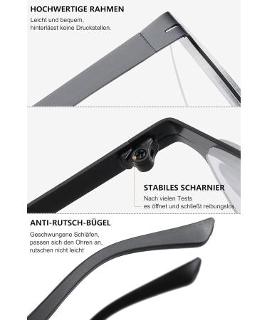 Lanomi Vintage Foldable Reading Glasses - UV400 Blue Light Filter Rectangular Computer Glasses with Case Black 1.0x - Buy Online on GoSupps.com