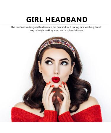 Frcolor Crystal Alice Band - Girls Wide Rhinestone Hair Hoop for Party & Festival Costumes - Mixed Color Headband - Buy Online on GoSupps.com