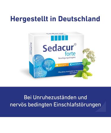 Sedacur Forte - Herbal Sleep Aid for Restlessness & Difficulty Sleeping - 60 Dragees for Peaceful Sleep - Buy Online on GoSupps.com