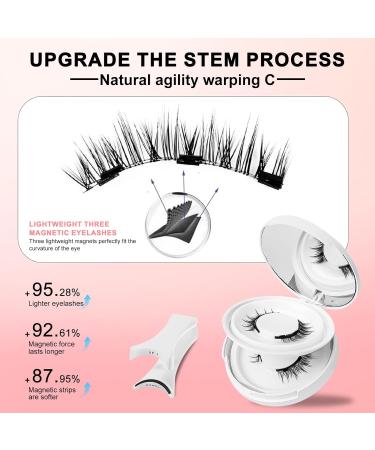 lafo Magnetic-Eyelashes Natural Look 2 Pairs Reusable Magnetic Lashes Kit with Applicator No Glue Needed Natural Magnetic Eyelashes Easy to Wear and Remove 2 Pairs - Buy Online on GoSupps.com