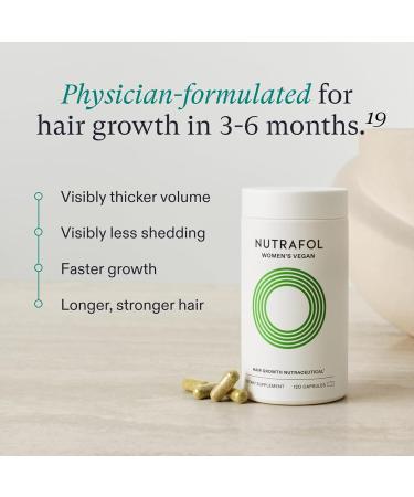 Nutrafol Women's Vegan Hair Growth Supplements - Plant-Based Clinically Tested for Thicker & Stronger Hair 3-Month Supply Dermatologist Recommended - Buy Online on GoSupps.com