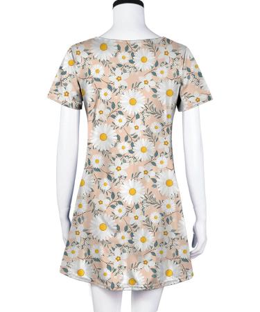 ZSDVBZS Summer Dress 2023 - Casual Loose Short Sleeve T Shirt Dress for Women - Boho Swing Beach Cover Up - Pink - X-Large - Buy Online on GoSupps.com