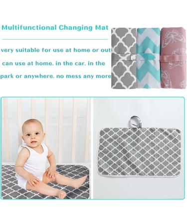 Portable Changing Mat | Baby Foldable Travel Pad 60cm x 35cm | Waterproof Nappy Change Mat for Home & Travel - Grey - Buy Online on GoSupps.com