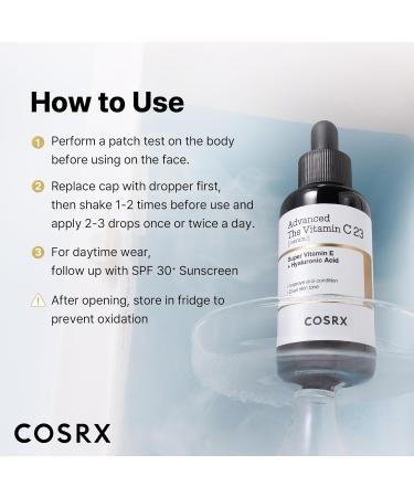 COSRX Advanced Pure Vitamin C 23% Serum with Vitamin E & Glutathione (Renewal) Korean Vitamin C Serum for Fine Lines Uneven Skin Tone & Dull Skin 0.67oz Korean Skin Care - Buy Online on GoSupps.com