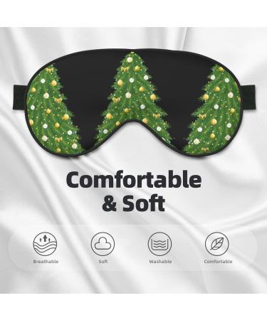 Buy Xmas Green Tree Print Ultra-Soft Light-Blocking Eye Mask for Comfort & Restful Sleep - International Shipping Available - Buy Online on GoSupps.com