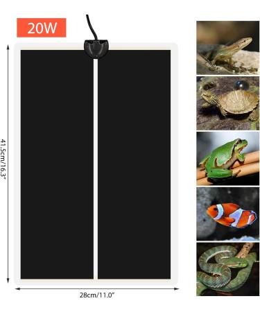 MOGOULUA Reptile Heating Mat Reptile Vivarium Heat Mats for Turtle Pets Heating Pad Reptile Tank Heat Mat 11" x 16.5" Terrarium Heat Mats Temperature Adjustable Heat Pads for Lizard Gecko Snakes (20W) - Buy Online on GoSupps.com