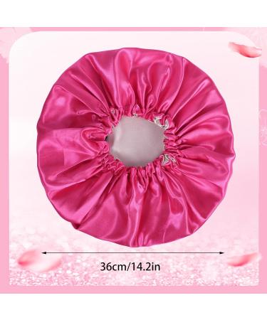 2-Piece Adjustable Silk Bonnet Set for Women - Red+Black Satin Sleep Caps for All Hair Lengths - Curly Hair Protection Head Cover - 36cm - Buy Online on GoSupps.com
