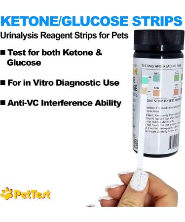 Advocate Pettest Urine Test Strips for Dogs and Cats - Ketone Glucose Strips (50 count) for Urinalysis - Monitor & Prevent UTI - Buy Online on GoSupps.com