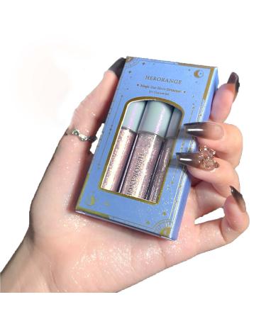 Liquid Eyeshadow Shimmer Liquid Eye Shadow Pearlescent Glitter Shiny Highlighter Moist And Silky Long-Lasting And Stable (Set Of 3)