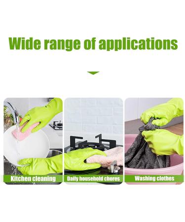 KKRAUS 3 Pairs Non-Slip Rubber Gloves Reusable Cleaning Gloves Dishwashing Gloves Kitchen Washing Up Gloves for Household (Color : Green Size : Medium) Medium Green - Buy Online on GoSupps.com