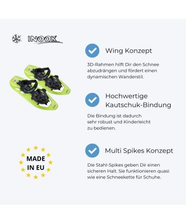 Inook Ado Light Children Snowshoes (EU 34-43) - Adjustable All-Round Snowshoe for Kids Up to 70kg - Buy Online on GoSupps.com