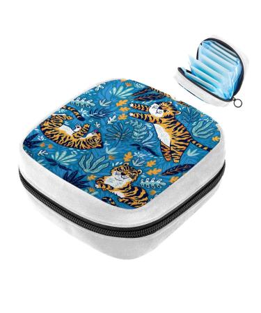 GIAPB Sanitary Napkin Storage Bag Period Bag Tampon Bag Makeup Bag Pad Pouch Animal Tiger Color1220