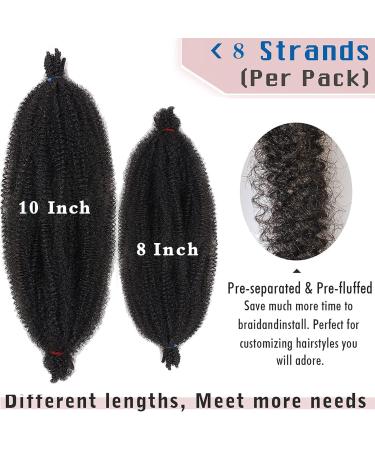 Xtrend 8 Packs 8 Inch Soft Springy Afro Twist Hair Pre-Separated Spring Twist Hair for Faux Locs Natural Black Marley Twist Crochet Braiding Hair Synthetic Hair Extensions for Black Women 1B# 8 Inch (Pack of 8) 1B# - Buy Online on GoSupps.com