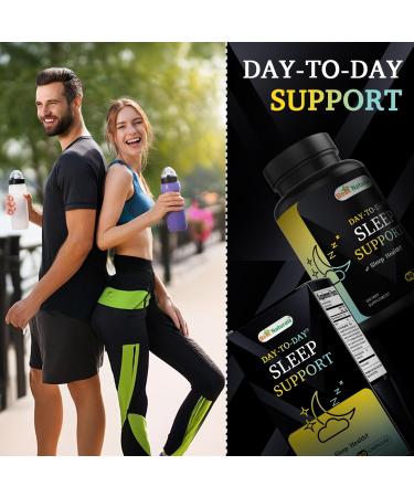Best Naturals Day-to-Day Sleep Support with Melatonin Magnesium Ashwagandha Wild Lettuce GABA Valerian 5-HTP Tryptophan Chamomile L-Theanine Passion Flower 90 Veg Capsules - Buy Online on GoSupps.com