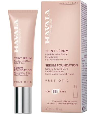 Mavala - Teint S rum Fond de Teint Fluide Eclat & Soin - Couvrance Modulable Fini Semi-Mat Naturel - Soin Visage 83% de Soin - Teinte Very Light 30ml