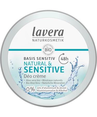 lavera Deo Creme NATURAL & SENSITIV - 0% aluminum salts - vegan - 48h - certified natural cosmetics - organic aloe vera and natural minerals - alcohol-free formula - 50ml