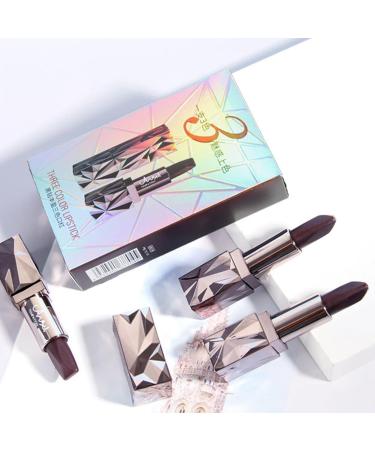 NVOQILIN Long Lasting Smooth Lipstick 3 Colors in 1 Lipstick Pigment Tomato-Red Step Lips Makeup Soft and Smooth Texture - Buy Online on GoSupps.com